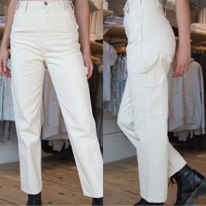 Brandy Melville Ariana Painter Pants in Beige